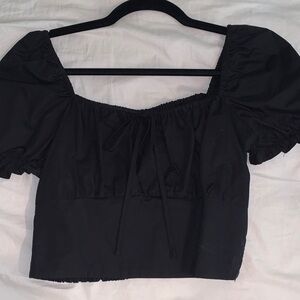 Puff sleeve square neck blouse
